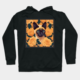 Siamese cat. Style vector (yellow version Siamese cat) Hoodie